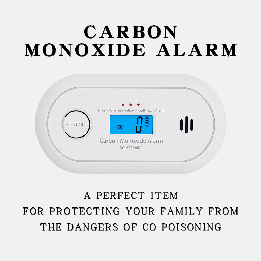 V-COME Carbon Monoxide Alarm with Digital LCD Display and Test Button, CO Gas Detector with 10-Year Life Battery, EN 50291, VC22R