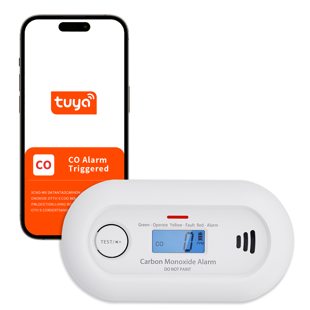 V-COME WiFi Smart Carbon Monoxide Alarm, WiFi CO Gas Detector with Tuya App control, 10-Year Life Battery, CE EN 50291, VC21W