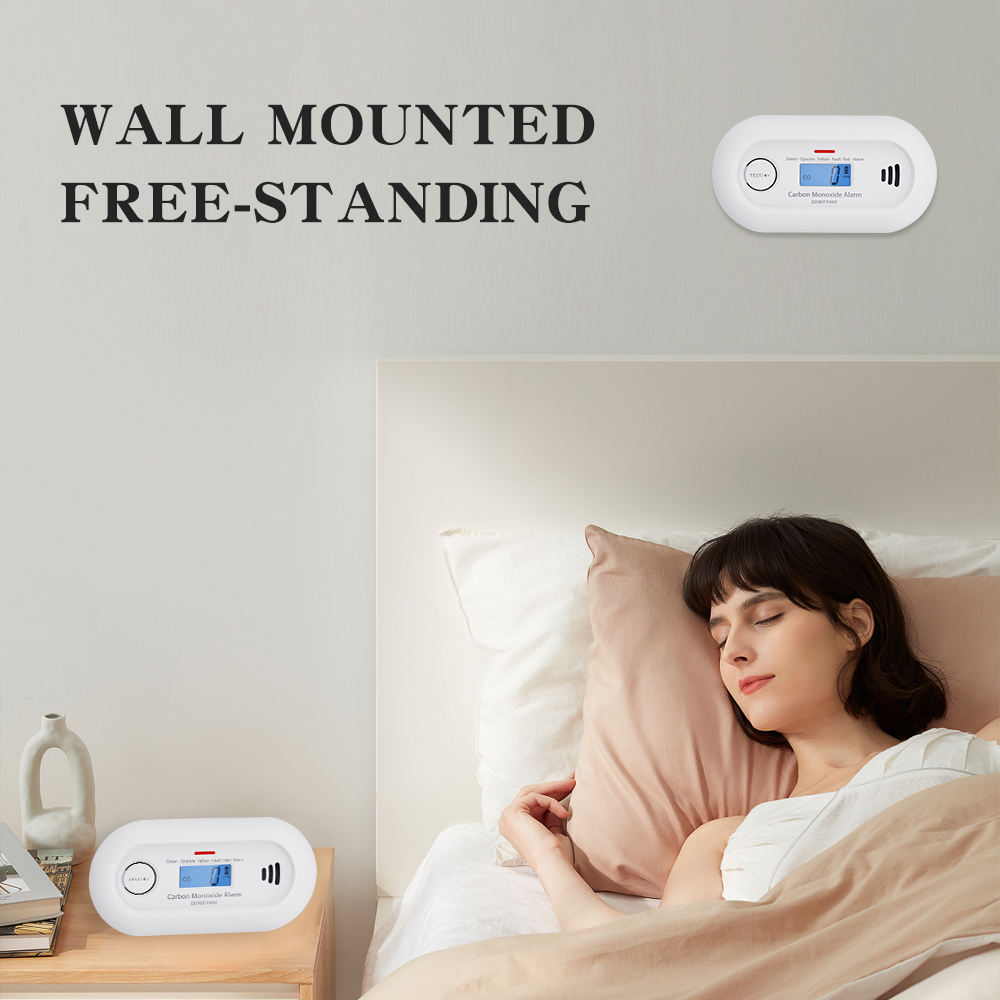 V-COME Carbon Monoxide Alarm with Digital LCD Display and Test Button, CO Gas Detector with 10-Year Life Battery, EN 50291, VC21
