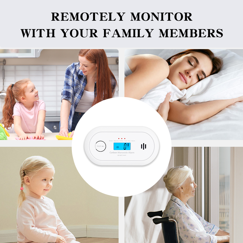 V-COME Carbon Monoxide Alarm with Digital LCD Display and Test Button, CO Gas Detector with 10-Year Life Battery, EN 50291, VC22R