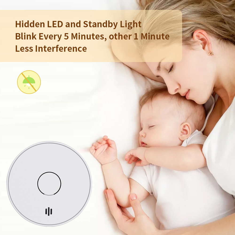 V-COME Stand-alone Smoke Detector with 10-Year Lithium Battery, Photoelectric Smoke Alarm, CE, UKCA, DIN EN 14604, VS02
